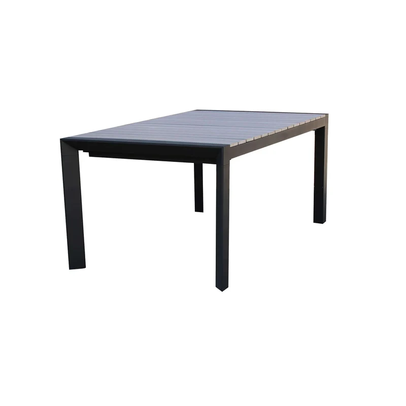Tavolo allungabile "Corfù" Antracite in alluminio e Polywood dogato telescopico 160-240x100 cm per giardino e veranda