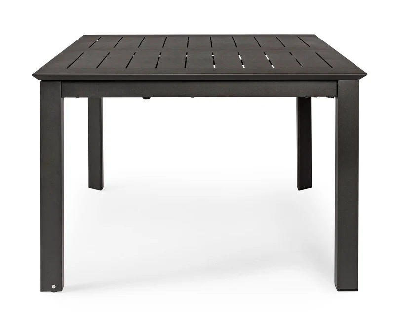 Tavolo Quadrato allungabile "Konnor" in alluminio Antracite da esterno 160x110/160 per giardino e veranda