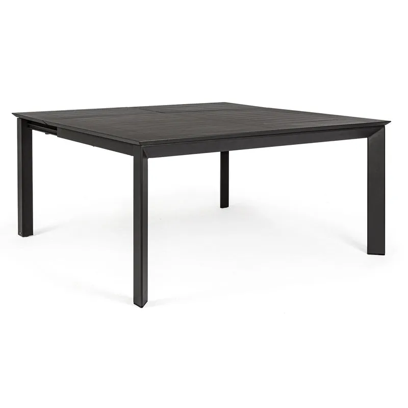 Tavolo Quadrato allungabile "Konnor" in alluminio Antracite da esterno 160x110/160 per giardino e veranda