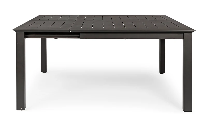 Tavolo Quadrato allungabile "Konnor" in alluminio Antracite da esterno 160x110/160 per giardino e veranda
