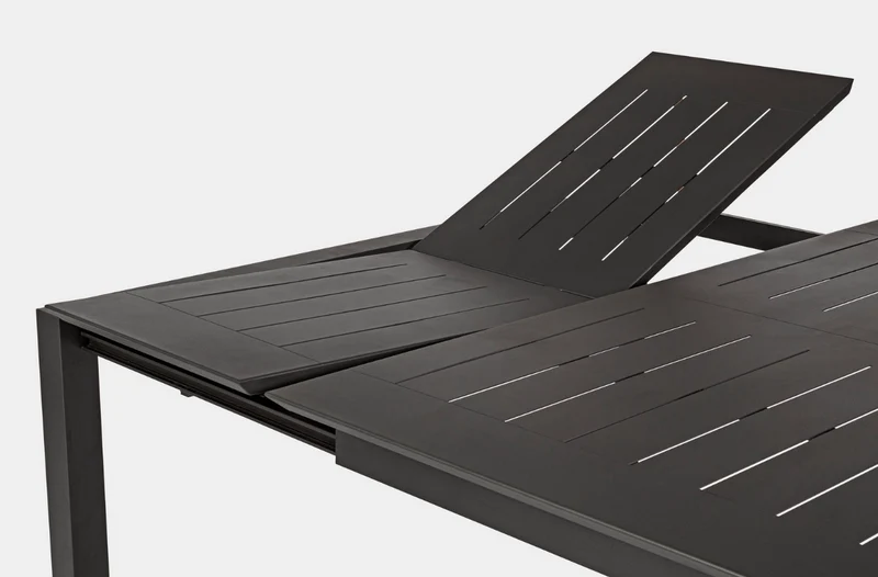 Tavolo Quadrato allungabile "Konnor" in alluminio Antracite da esterno 160x110/160 per giardino e veranda