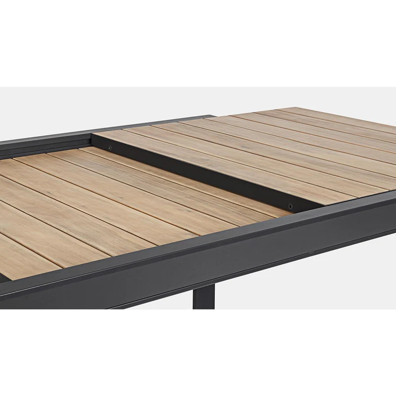 Tavolo allungabile "Al Delmar" in alluminio verniciato e legno di acacia da esterno per giardino e veranda 220/340 cm