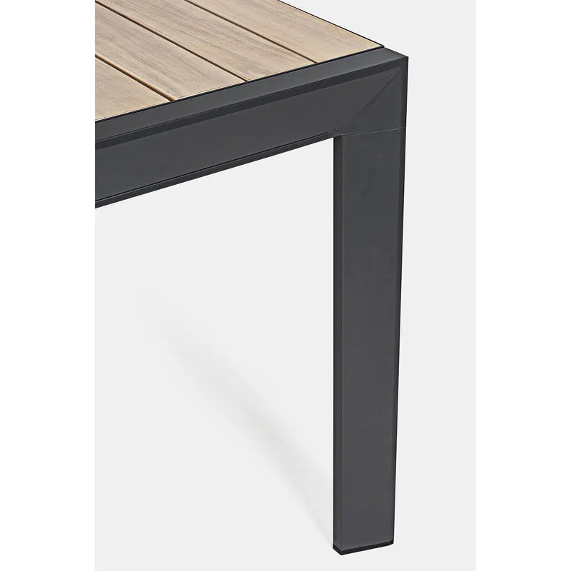 Tavolo allungabile "Al Delmar" in alluminio verniciato e legno di acacia da esterno per giardino e veranda 220/340 cm