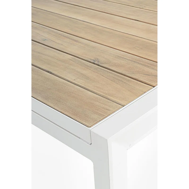 Tavolo allungabile "Al Delmar" in alluminio verniciato e legno di acacia da esterno per giardino e veranda 220/340 cm