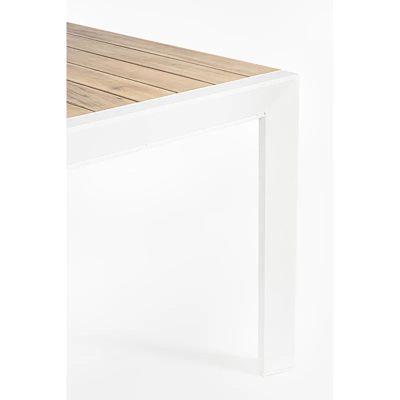 Tavolo allungabile "Al Delmar" in alluminio verniciato e legno di acacia da esterno per giardino e veranda 160/240 cm