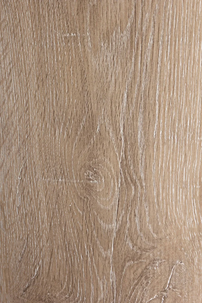 Tavolo "Kenya" con piano in vetro trasparente e piede centrale in legno 160 X 90 cm