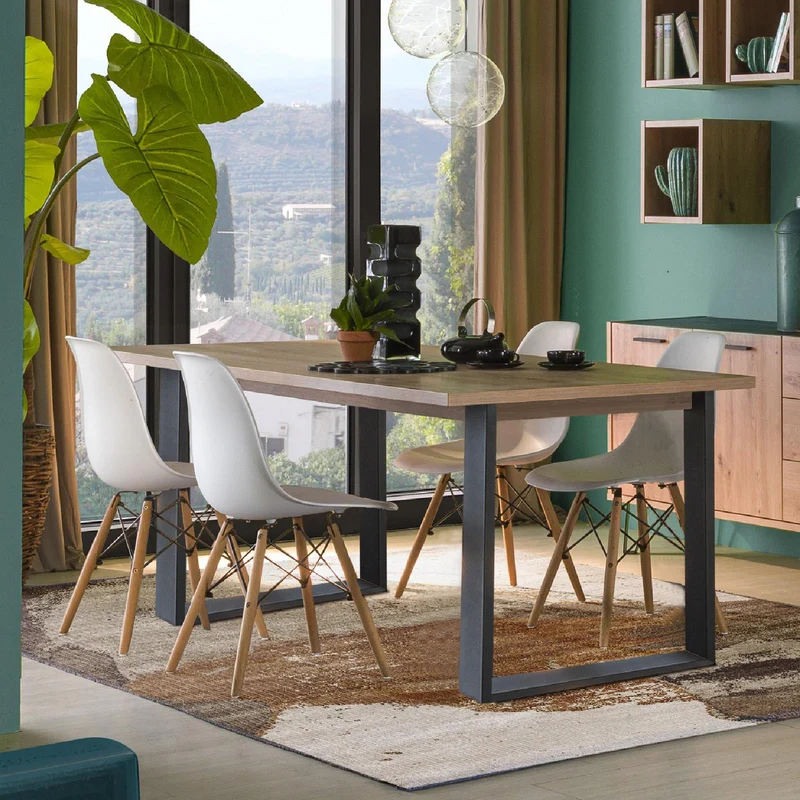 Tavolo in legno allungabile "LaFabrica" per interno arredamento cucina e soggiorno 180/240 cm