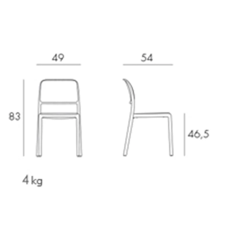 Sedia "Riva Bistrot" in polipropilene fiber-glass per giardino, bar e ristorante "Made in Italy"