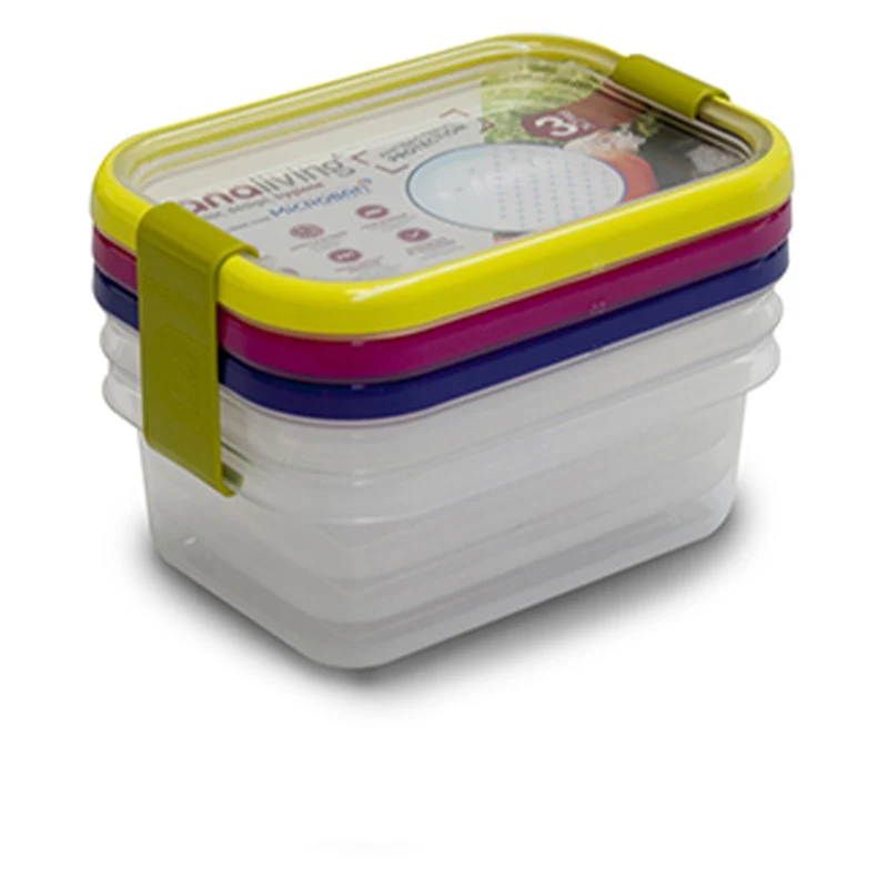 Set 3 vaschette ciotole portavivande porta cibo con coperchi per viaggio