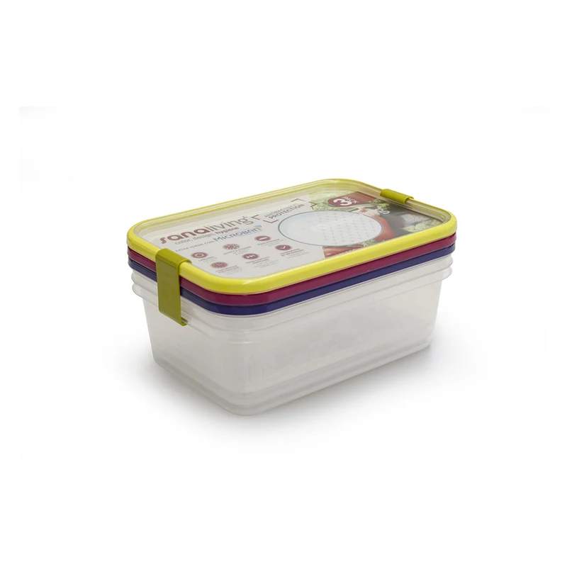 Set 3 vaschette ciotole portavivande porta cibo con coperchi per viaggio