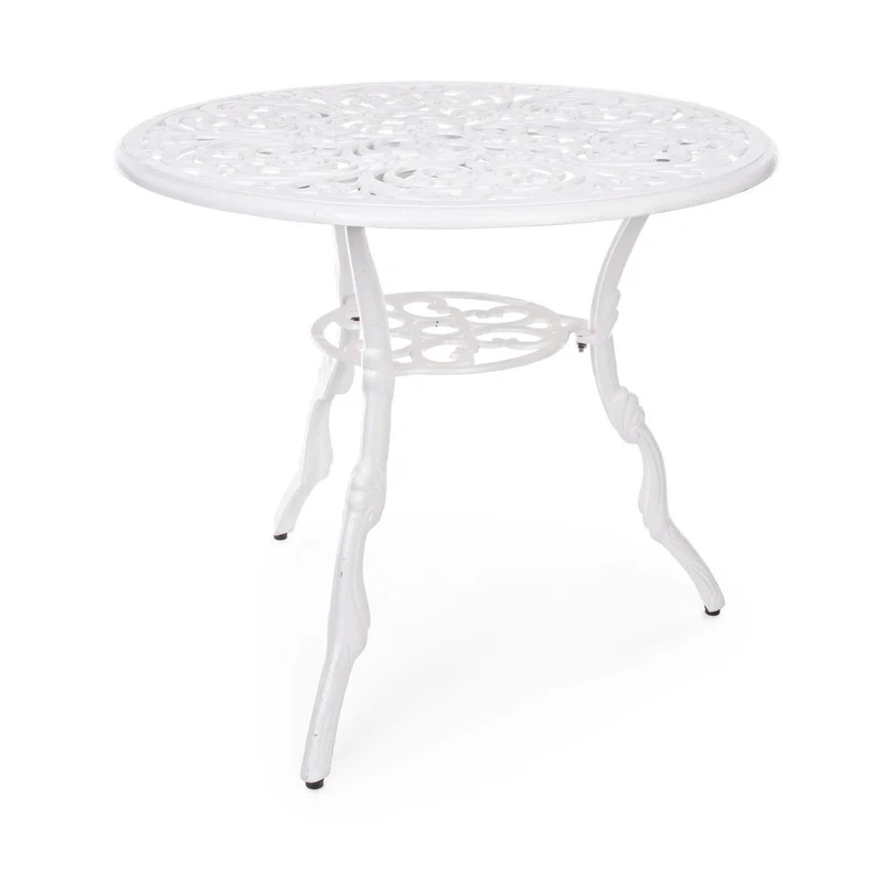 Tavolo tondo "Victoria" in alluminio da esterno per giardino e veranda Ø 80 cm