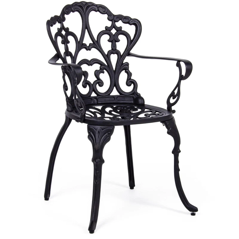 Poltrona "Victoria" in alluminio da esterno per giardino e veranda h 89 cm