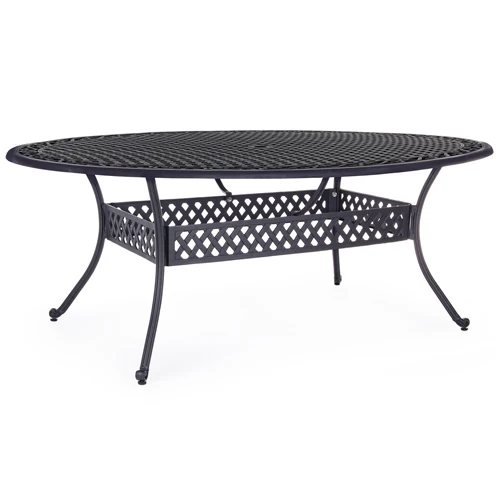 Tavolo ovale "Ivrea" in alluminio da esterno per giardino e veranda 200 x 152 cm