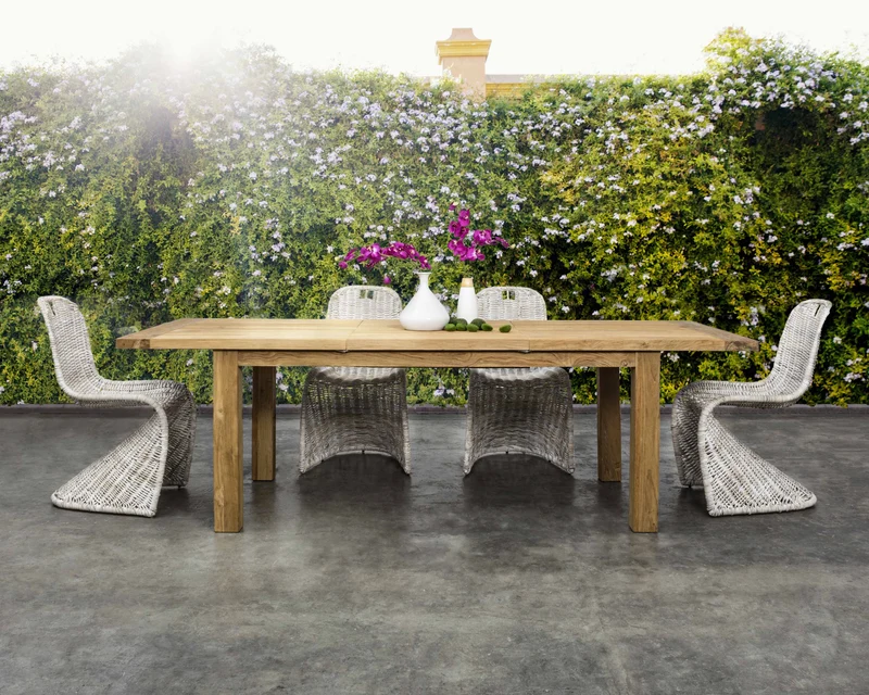 Tavolo allungabile "Montevideo" in legno di Teak Riciclato da giardino 200/260x100 cm