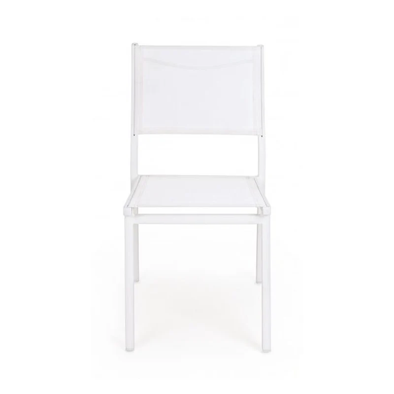 Sedia "Antigua" struttura in alluminio Bianco verniciato con texilene da giardino per esterno