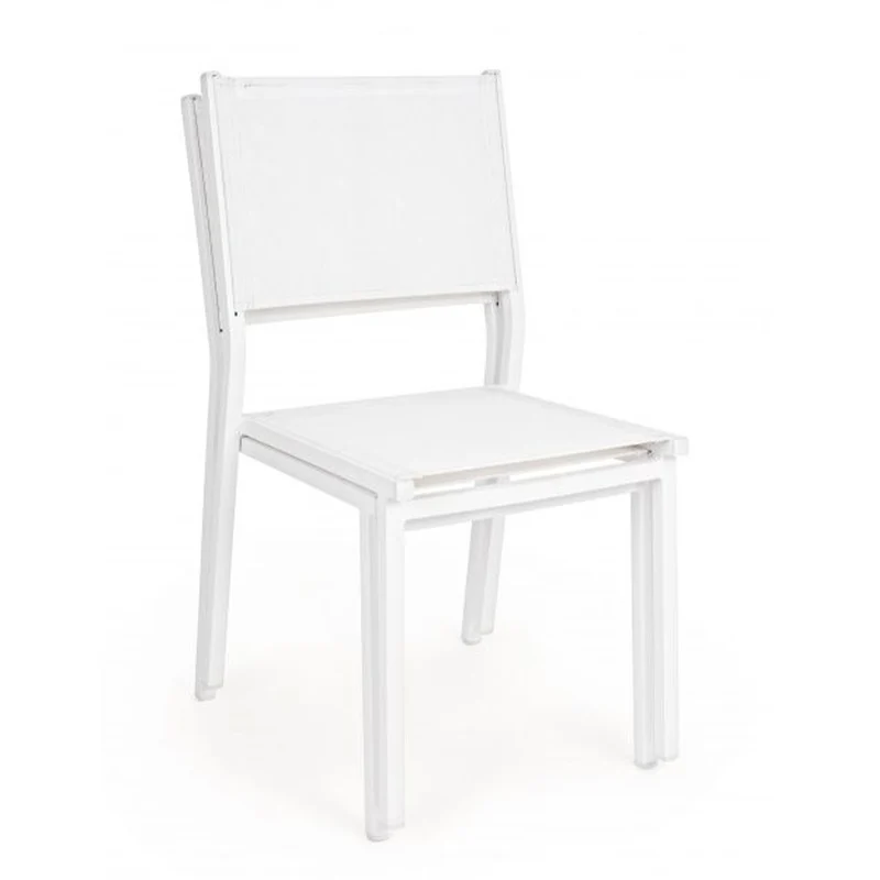 Sedia "Antigua" struttura in alluminio Bianco verniciato con texilene da giardino per esterno