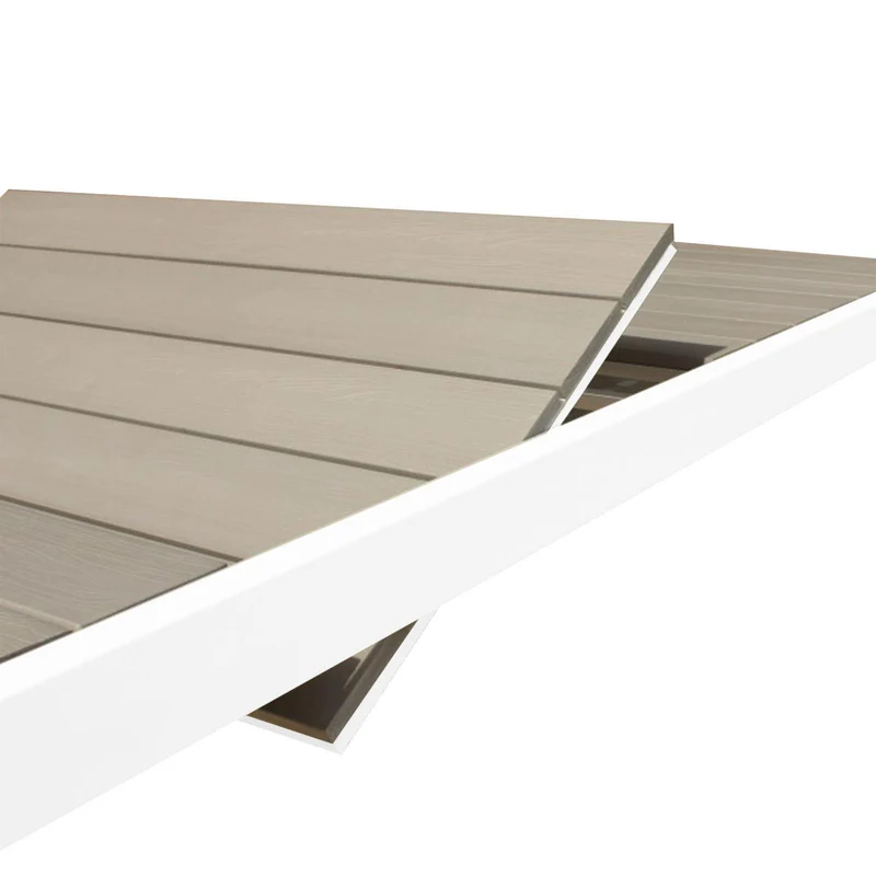 Tavolo allungabile "Santorini" in alluminio Bianco e Polywood dogato per esterno 180/240x100 cm