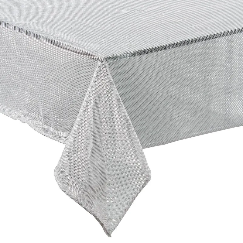 Tovaglia rory argento 145 x 300 cm decorazione natalizia tavolo 12 posti