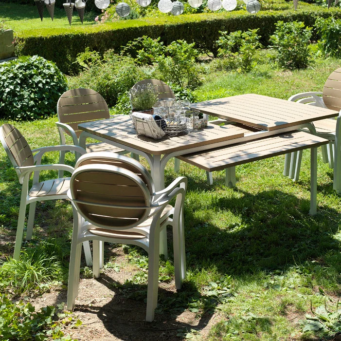 Tavolo allungabile "Alloro" piano in durel-top per giardino e veranda "Made in Italy"