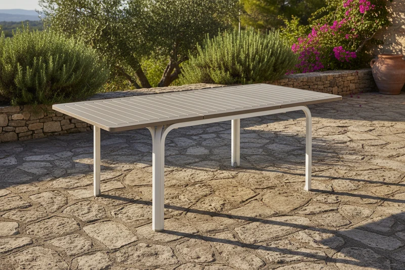 Tavolo allungabile "Alloro" piano in durel-top per giardino e veranda "Made in Italy"