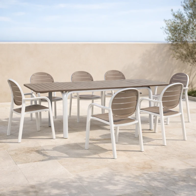Tavolo allungabile "Alloro" piano in durel-top per giardino e veranda "Made in Italy"