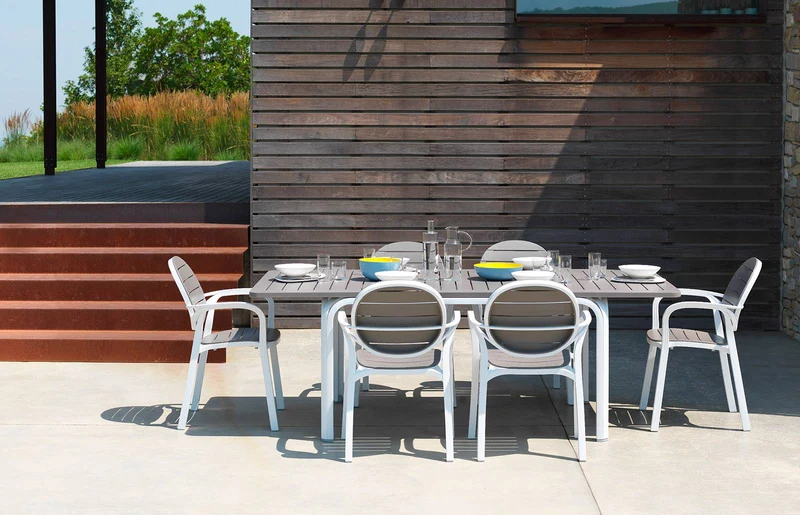 Tavolo allungabile "Alloro" piano in durel-top per giardino e veranda "Made in Italy"