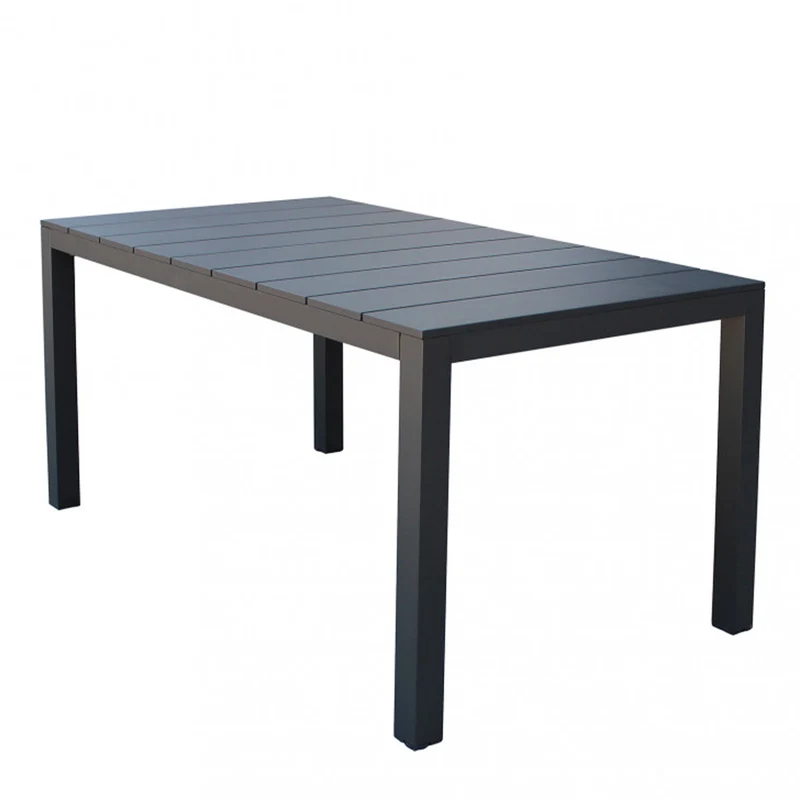 Tavolo allungabile Antracite "Seychelles" piano telescopico con doghe in alluminio per giardino e veranda 215/285 cm