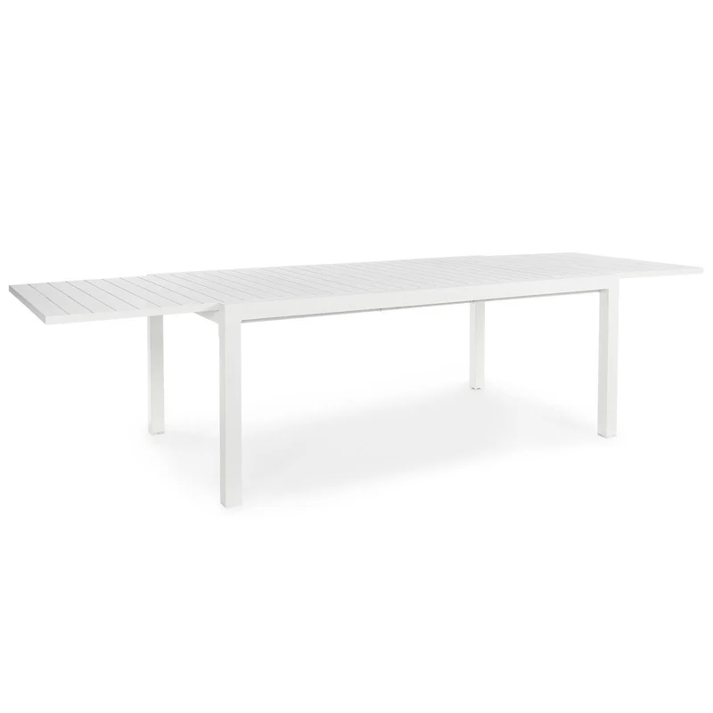Tavolo allungabile "Atlantic" in alluminio Bianco dogato da esterno per giardino e veranda 180/270 cm