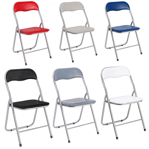 Sedie pieghevoli imbottite "Joy", struttura in acciaio salvaspazio, design moderno confezione da 6 pezzi