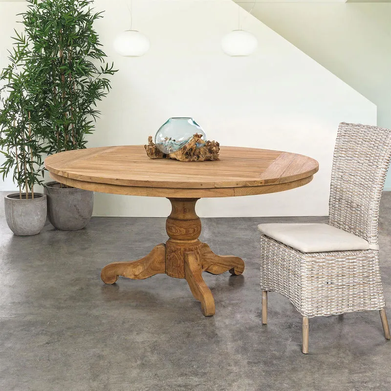 Sedia con cuscino "Isla" in rattan naturale per giardino e veranda h 102 cm