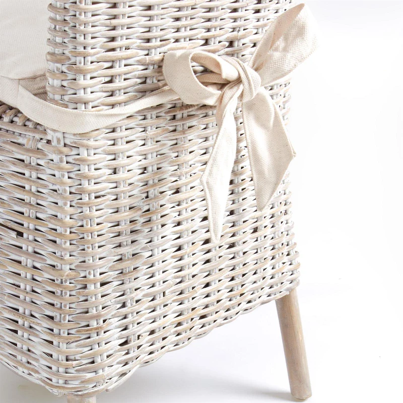 Sedia con cuscino "Isla" in rattan naturale per giardino e veranda h 102 cm