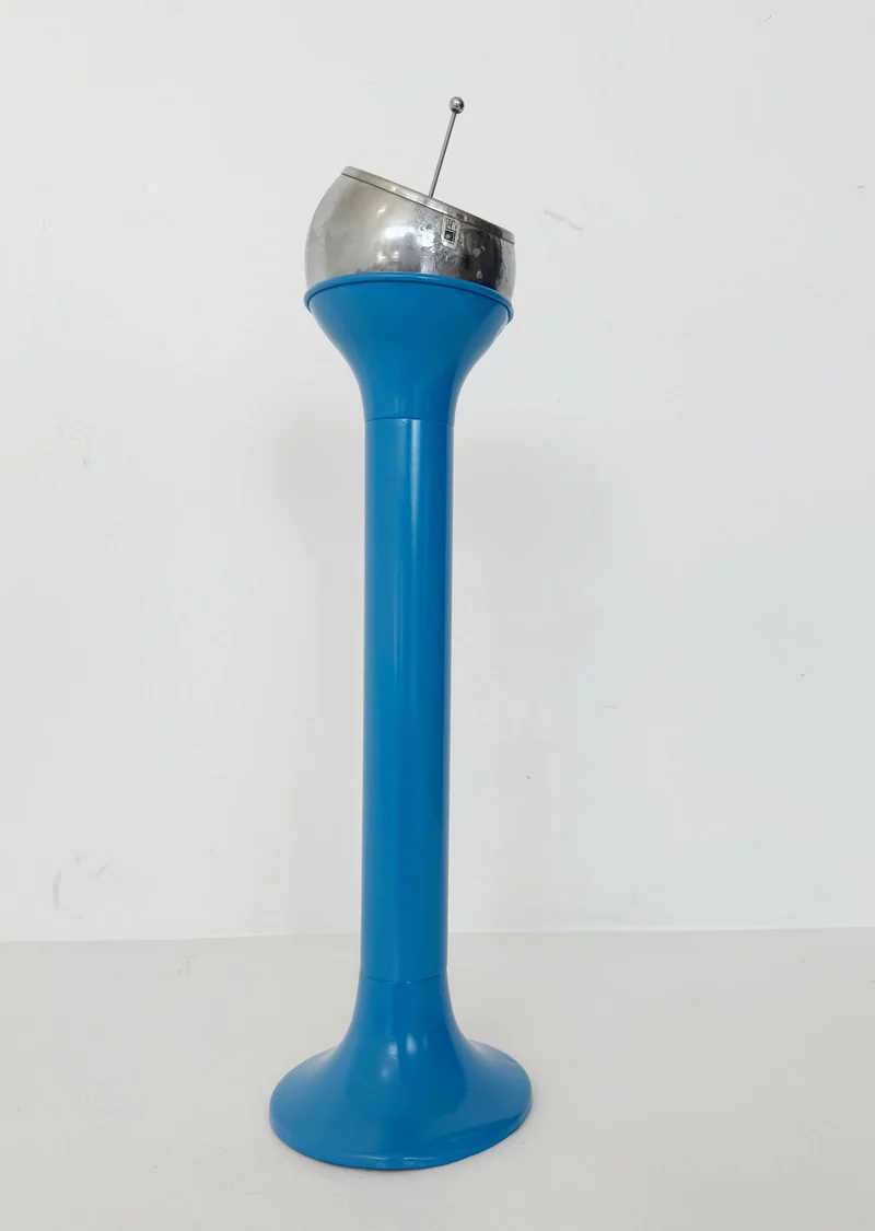 Space Age Floor Ashtray in ABS Plastic and Stainless Steel, 1970s