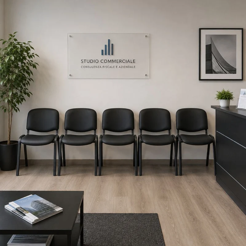 Sedia Sala d’Attesa x5 Poltrona Imbottita e Impilabile, Struttura Metallo