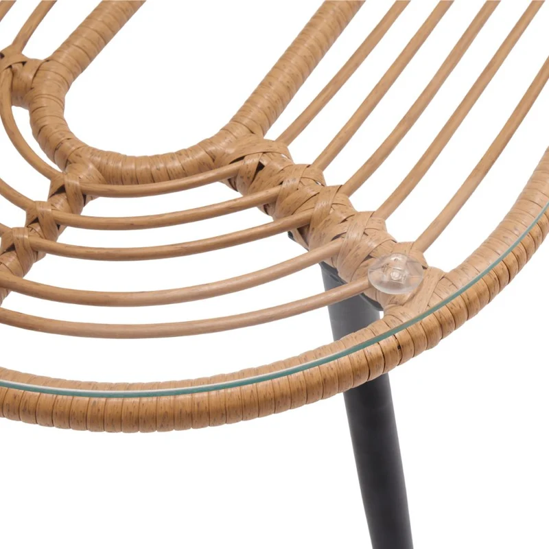 Salotto da Giardino in Rattan Sintetico e Acciaio Divanetto Poltrone e Tavolino
