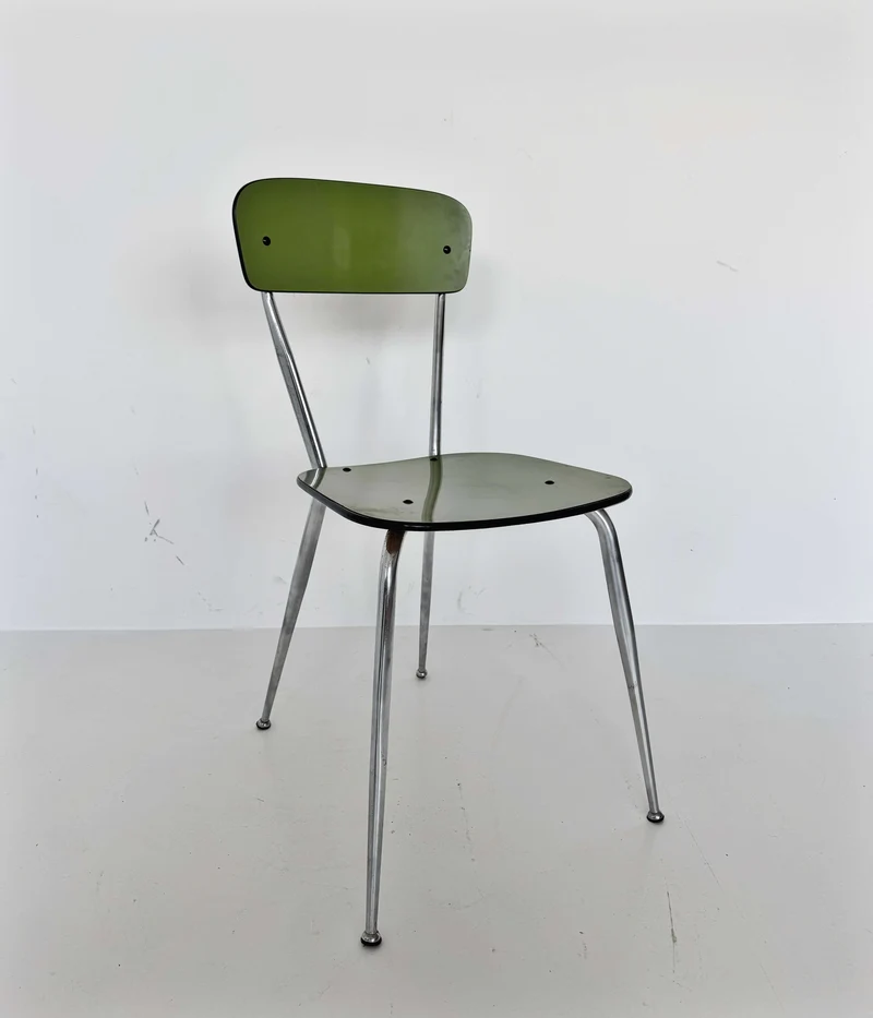 Green formica and metal chair