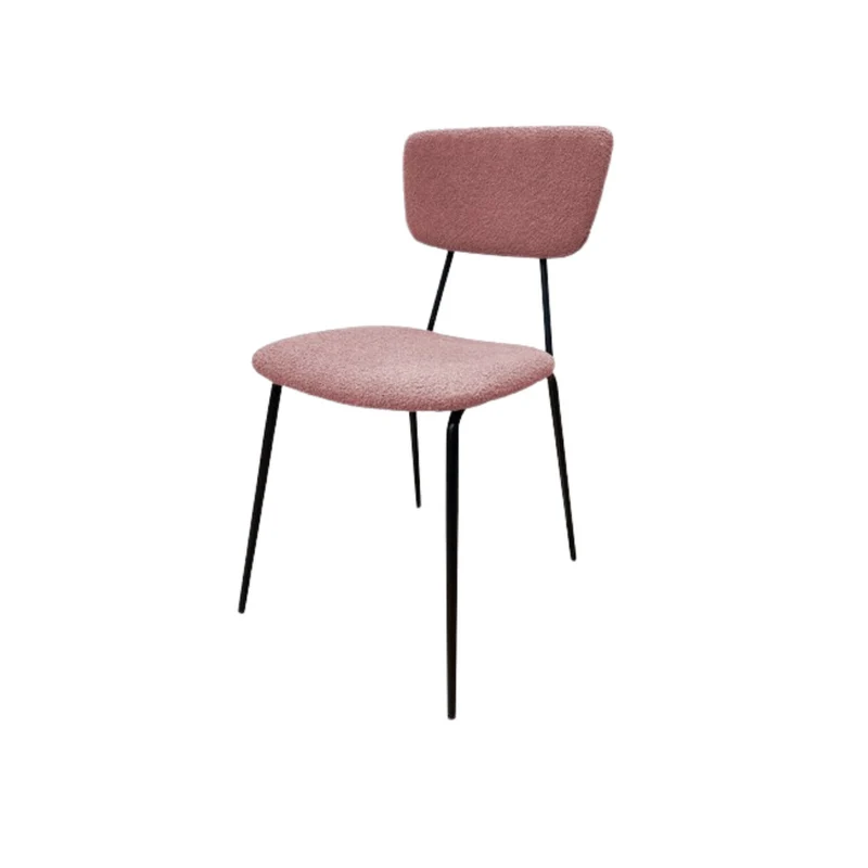 Set 4 Sedie Sala da Pranzo Imbottite Impilabili Bouclè 44x44x83 cm