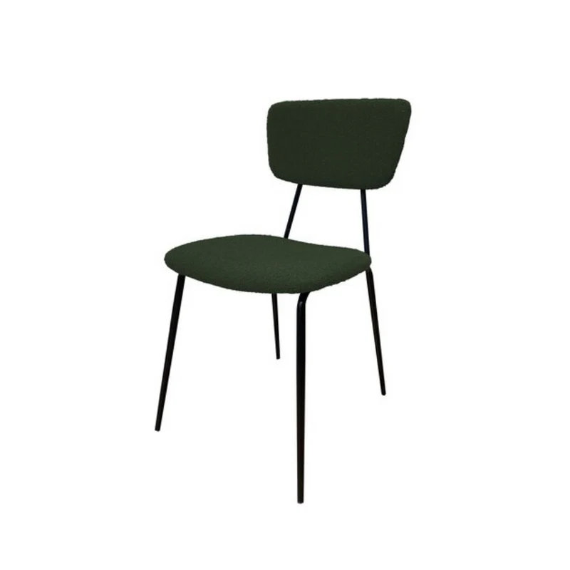 Set 4 Sedie Sala da Pranzo Imbottite Impilabili Bouclè 44x44x83 cm