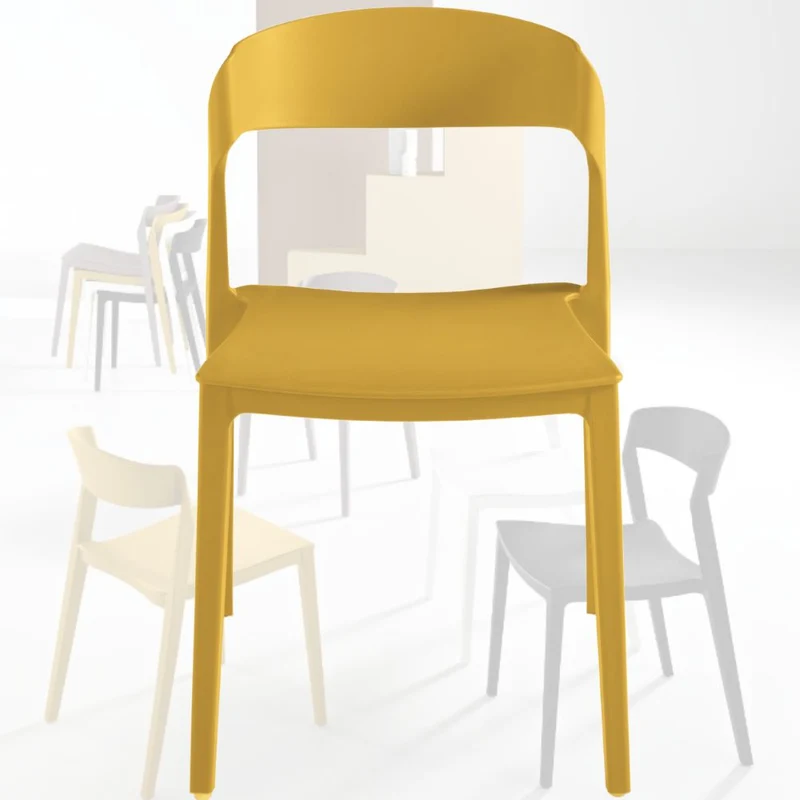 Set 2 Sedie Sala da Pranzo, Cucina, Impilabili in Polipropilene 46x52x77 cm