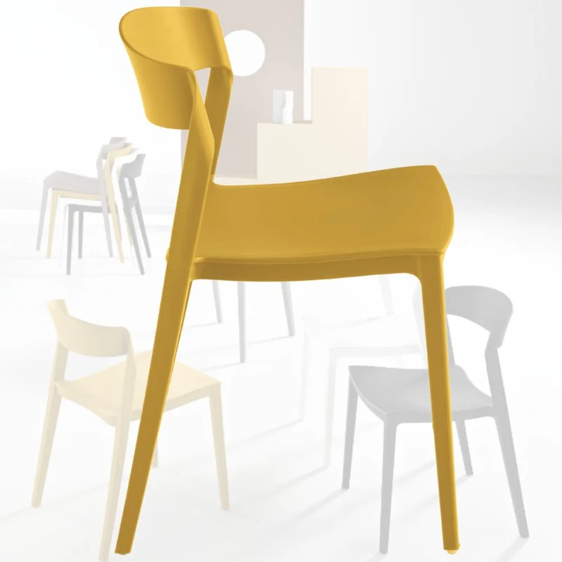 Set 2 Sedie Sala da Pranzo, Cucina, Impilabili in Polipropilene 46x52x77 cm