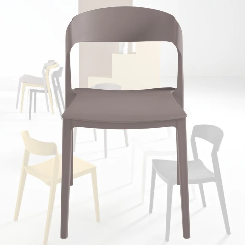 Set 2 Sedie Sala da Pranzo, Cucina, Impilabili in Polipropilene 46x52x77 cm