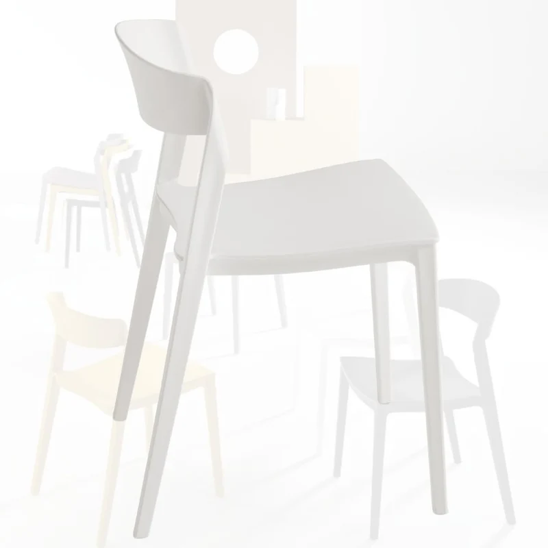 Set 2 Sedie Sala da Pranzo, Cucina, Impilabili in Polipropilene 46x52x77 cm