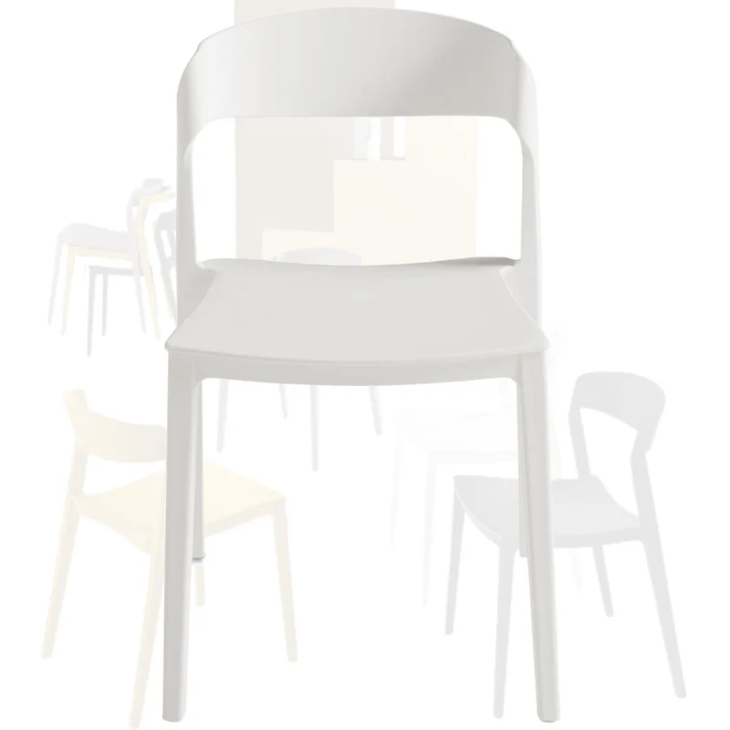 Set 2 Sedie Sala da Pranzo, Cucina, Impilabili in Polipropilene 46x52x77 cm
