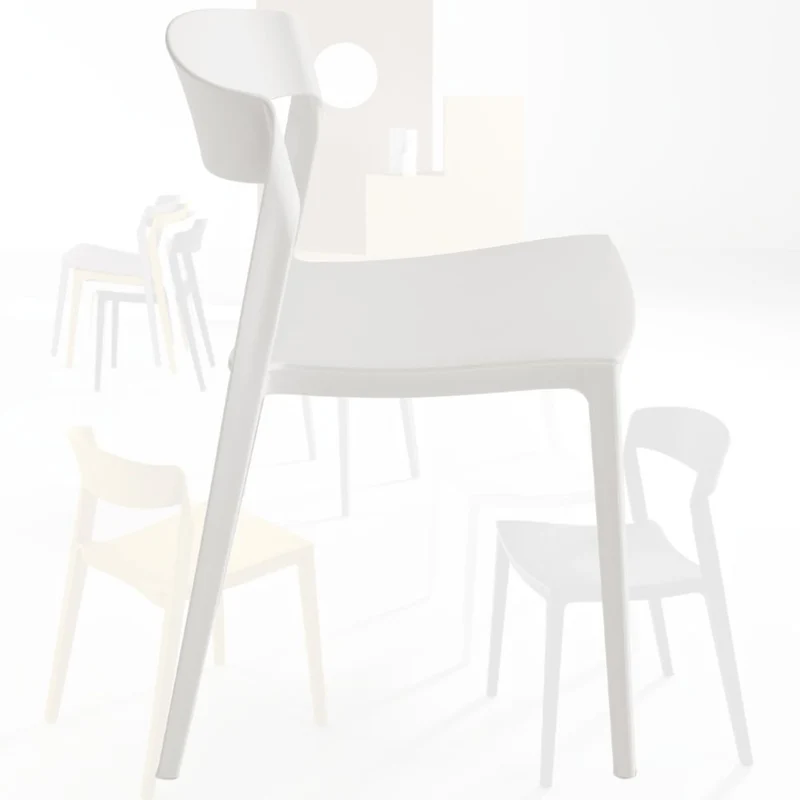 Set 2 Sedie Sala da Pranzo, Cucina, Impilabili in Polipropilene 46x52x77 cm