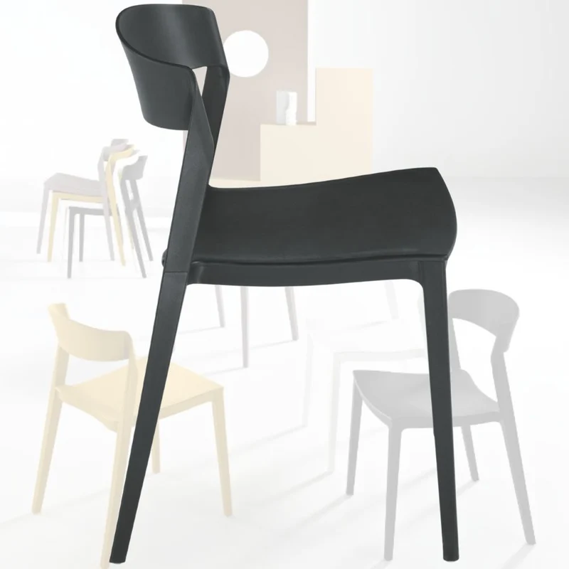 Set 2 Sedie Sala da Pranzo, Cucina, Impilabili in Polipropilene 46x52x77 cm