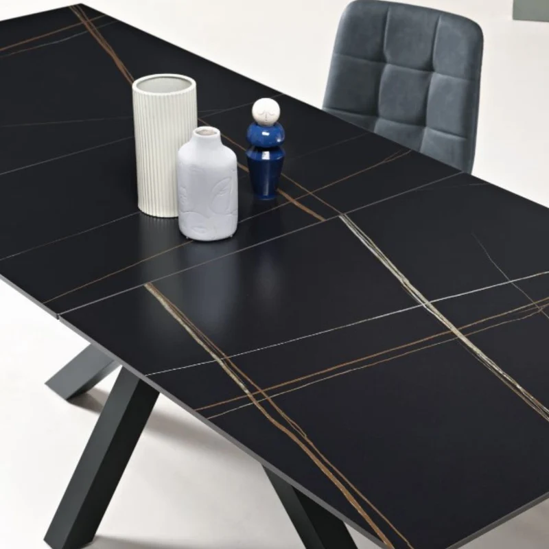 Tavolo da Pranzo Allungabile in Pietra Effetto Marmo 180/240x100x76 cm