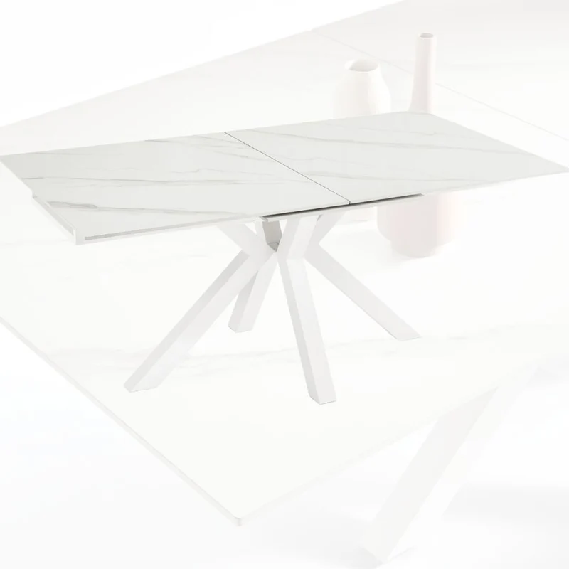 Tavolo da Pranzo Allungabile in Pietra Effetto Marmo 180/240x100x76 cm