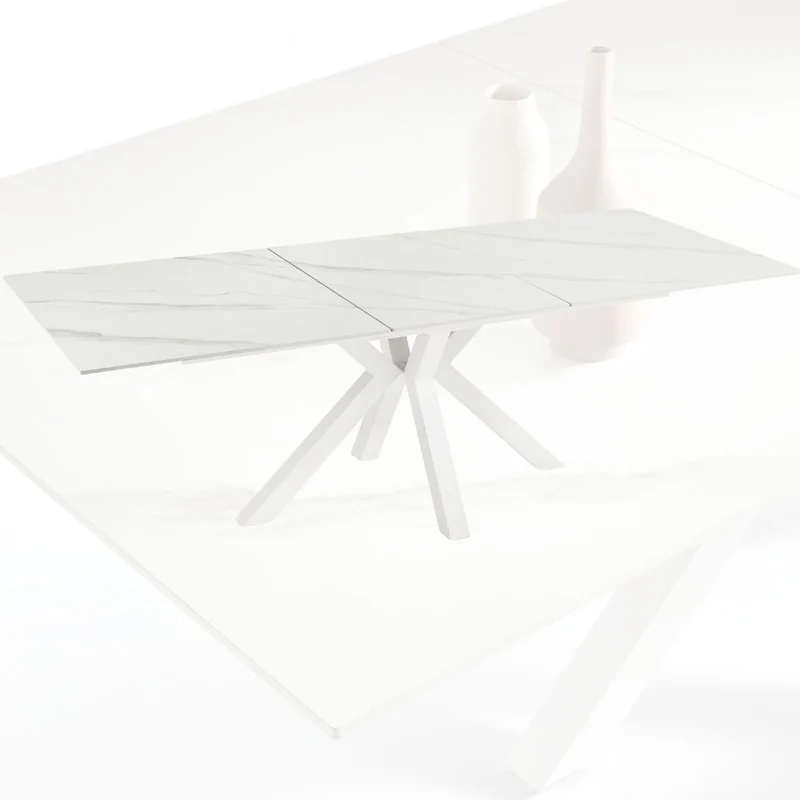 Tavolo da Pranzo Allungabile in Pietra Effetto Marmo 180/240x100x76 cm