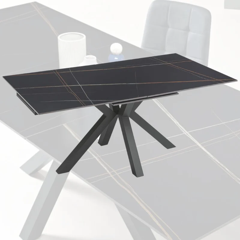 Tavolo da Pranzo Allungabile in Pietra Effetto Marmo 180/240x100x76 cm