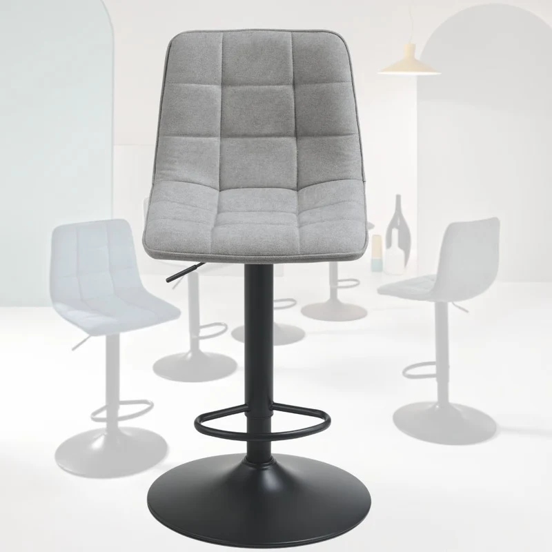 Set 2 Sgabelli con Poggiapiedi, Girevoli, Altezza Regolabile, cm 45x45x91