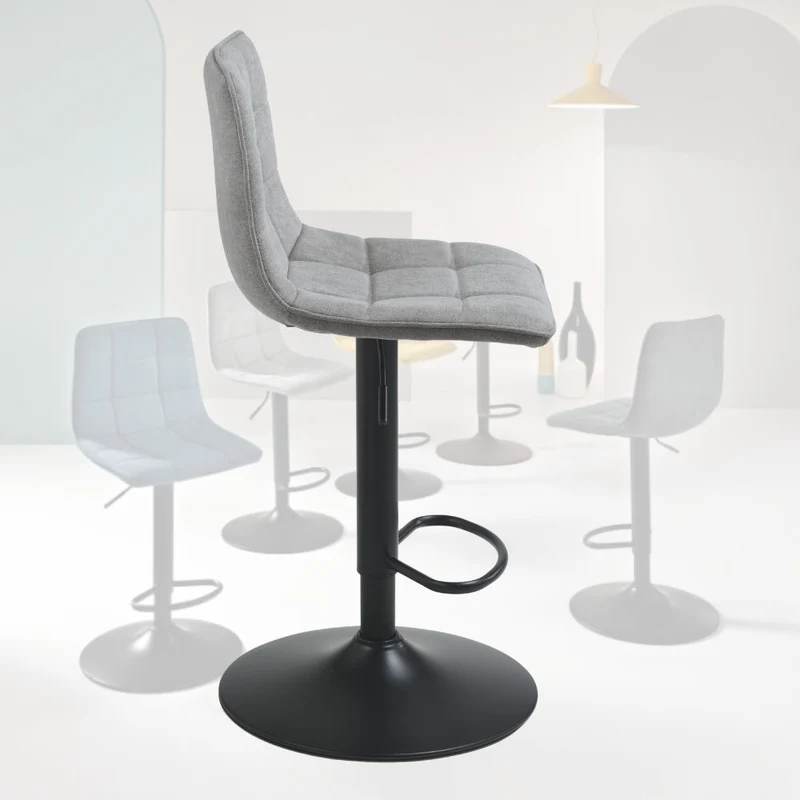 Set 2 Sgabelli con Poggiapiedi, Girevoli, Altezza Regolabile, cm 45x45x91